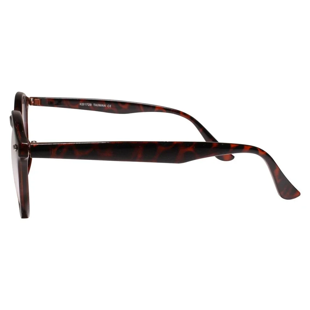 Classic Vintage Retro Old Fashioned 90s Tortoise Frame Round Clear Lens Glasses